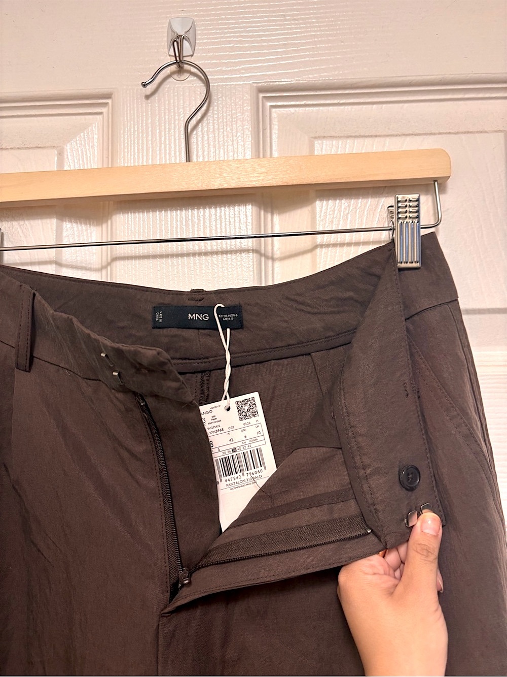 NWT MANGO Baggy Lyocell Pants in Chocolate - Picture 9 of 12